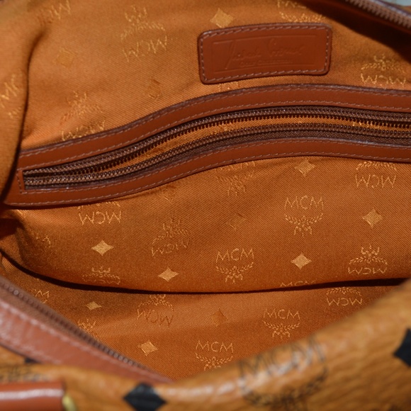 MCM Visetos Congnac Boston Bag Golf Collection Medium - Picture 14 of 16
